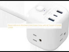 Tres puertos USB 18W Max Smart Power Strips con enchufe de CA 125V10A 1250W