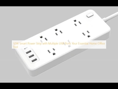 32W Smart Power Strip con múltiples puertos USB Su herramienta esencial para la oficina en casa